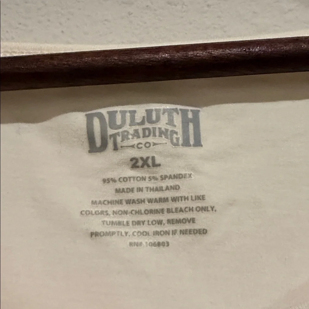 Duluth Trading Co Cream Long Sleeve Crew Tee - Picture 3 of 3